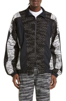 Missoni Patchwork Knit Jacket in Patchwork Black An White