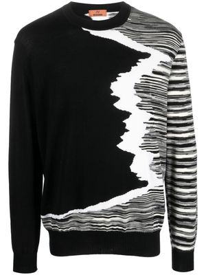 Missoni patterned intarsia-knit wool jumper - Black