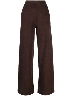 Missoni patterned-jacquard cotton flared trousers - Brown