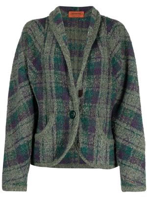 Missoni Pre-Owned 1980s balloon sleeves plaid jacket - Green