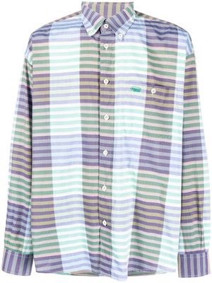 Missoni Pre-Owned 1990s cutaway collar checkered shirt - Green