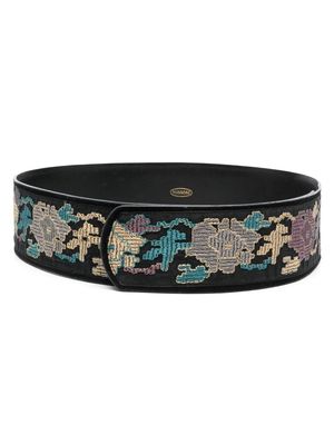 Missoni Pre-Owned 1990s embroidered-motif waist belt - Black