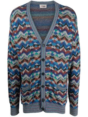 Missoni Pre-Owned 1990s zigzag knit cardigan - Blue