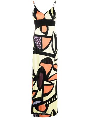 Missoni Pre-Owned 2010s abstract print maxi dress - Yellow