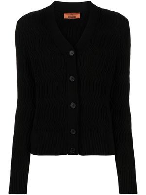 Missoni ribbed-knit cotton cardigsn - Black