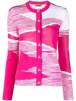 Missoni semi-sheer details button-up cardigan - Pink