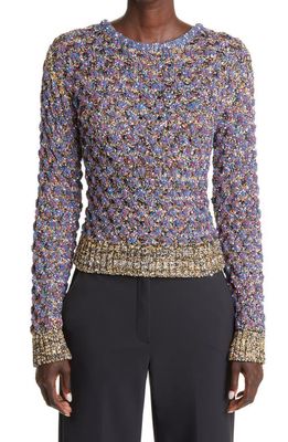 Missoni Sequin Cable Knit Sweater in Multicolor Yellow