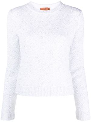 Missoni sequin-embellished chevron-knit jumper - White