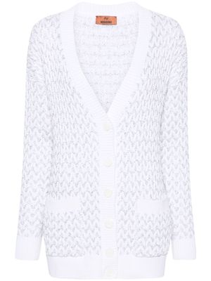 Missoni sequin-embellished chunky-knit cardigan - White