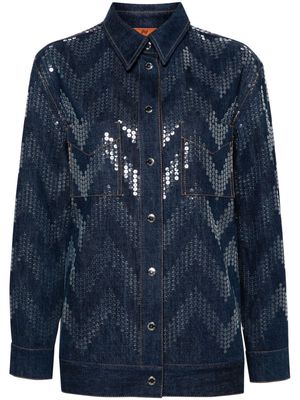 Missoni sequin-embellished denim jacket - Blue
