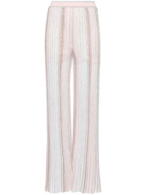 Missoni sequin-embellished flare-leg trousers - Pink