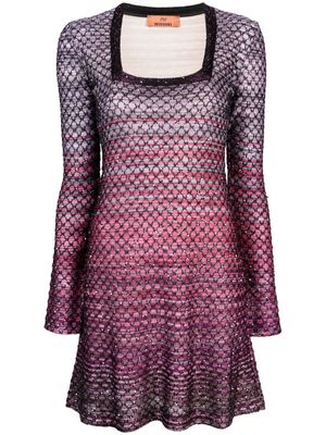 Missoni sequin-embellished gradient-effect minidress - Purple