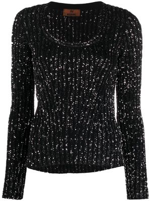 Missoni sequin-embellished ribbed-knit jumper - Black