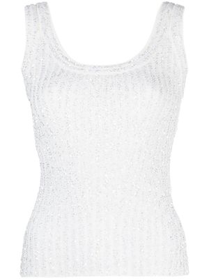 Missoni sequin-embellished ribbed top - White