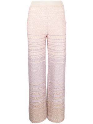 Missoni sequin-embellished straight-leg trousers - Pink