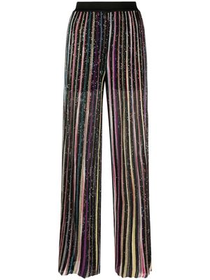 Missoni sequin-embellished striped trousers - Black