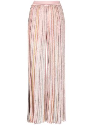 Missoni sequin-embellished striped trousers - Pink