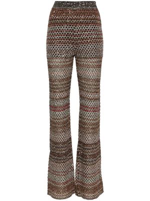 Missoni sequined honeycomb-knit flared trousers - Black