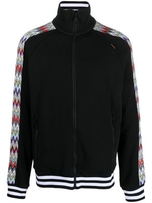 Missoni side-stripe zip-up sweatshirt - Black