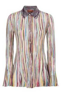 Missoni Space Dye Long Sleeve Button-Up Shirt in Yellow Multi