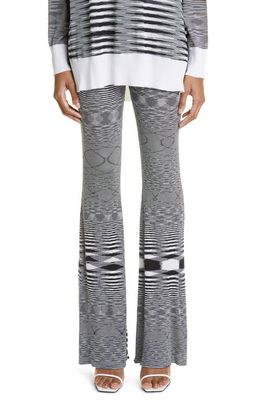 Missoni Space Dye Stripe Knit Flare Leg Pants in Black White