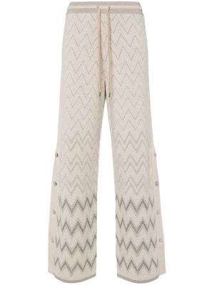 Missoni straight-leg knitted trousers - Neutrals