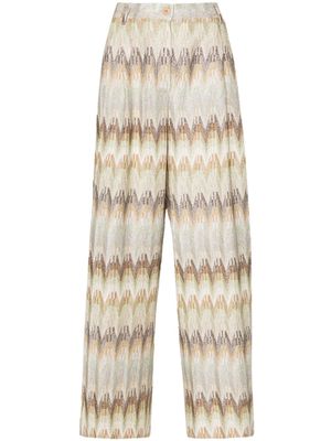 Missoni straight-leg lurex trousers - Green