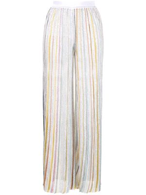 Missoni straight-leg silk trousers - White
