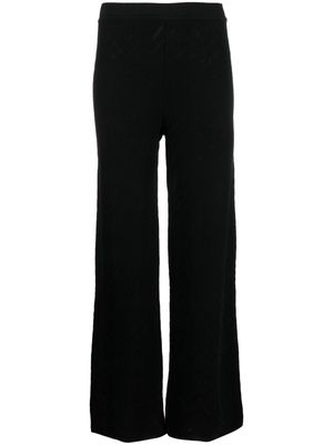 Missoni straight-leg zigzag-embroidery trousers - Black