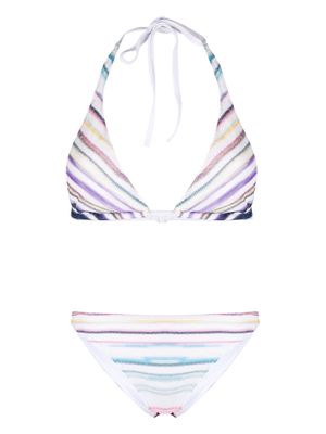 Missoni stripe-detail bikini - White