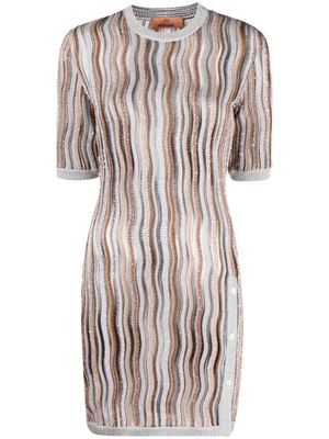 Missoni stripe knitted minidress - Grey