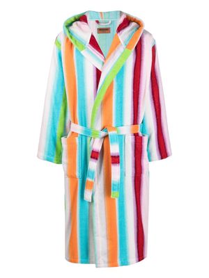 Missoni stripe-pattern cotton robe - Blue