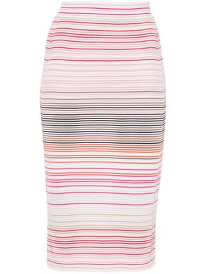 Missoni stripe-pattern midi pencil skirt - Pink