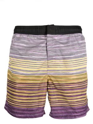 Missoni stripe-print elasticated-waistband swim shorts - Yellow