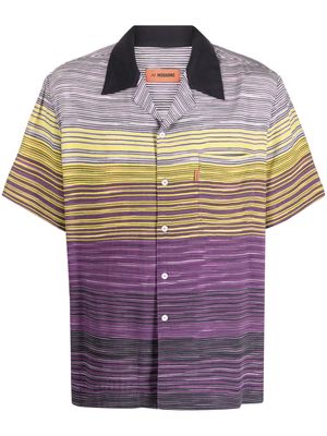 Missoni stripe-print short-sleeved shirt - Purple