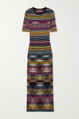 Missoni - Striped Crochet-knit Wool-blend Maxi Dress - Black