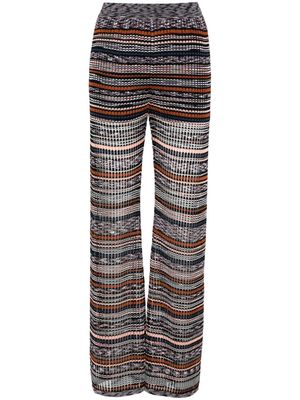 Missoni striped intarsia-knit falred trousers - Blue