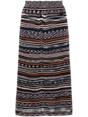 Missoni striped intarsia-knit skirt - Blue