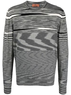 Missoni striped intarsia-knit wool jumper - Black