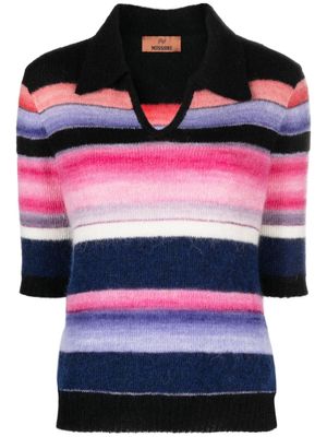 Missoni striped knitted polo top - Black