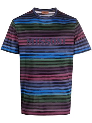 Missoni striped logo-print T-shirt - Blue