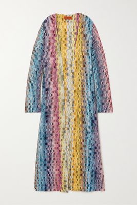 Missoni - Striped Metallic Crochet-knit Cardigan - Yellow