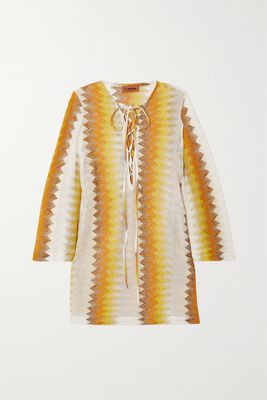 Missoni - Striped Metallic Crochet-knit Coverup - Yellow