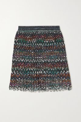 Missoni - Striped Metallic Crochet-knit Mini Skirt - Brown