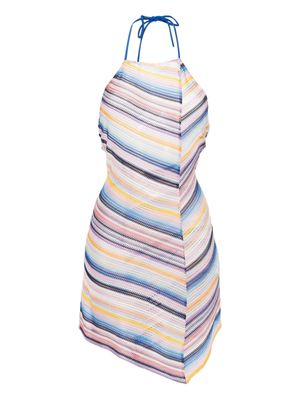 Missoni striped mini beach dress - Blue