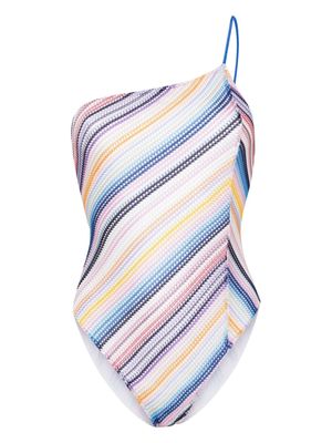 Missoni striped open-knit swimsuit - Pink