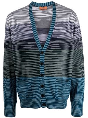Missoni striped V-neck wool cardigan - Blue