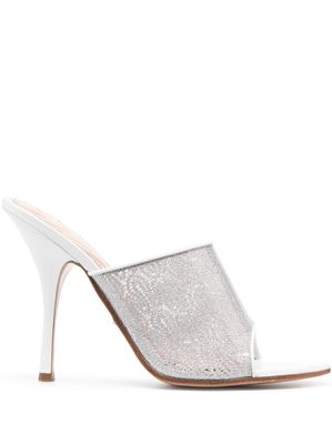 Missoni transparent-strap 125mm mules - White