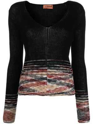 Missoni V-neck crochet-knit top - Black