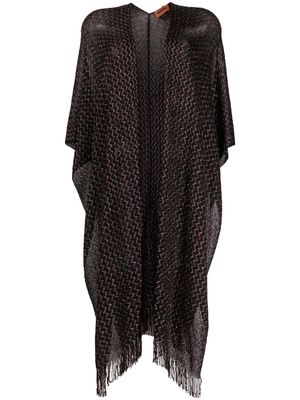 Missoni weave-knit zig-zag cape - Black